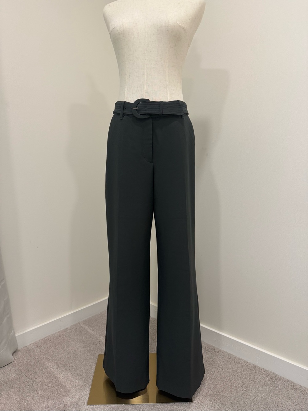 Express Editor Signature Stretch Mid Rise Belted Trouser Pant